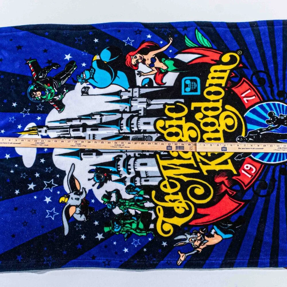 Disney Magic Kingdom Throw Blanket Cinderella Castle Mickey Polyester 55x36